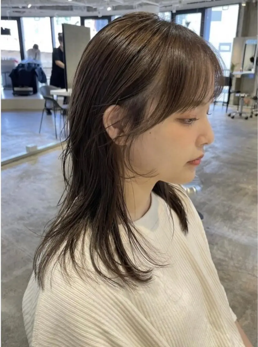 セミロング カラー ヘアカラー 縮毛矯正 トリートメント 柔らかいヘア/ 東徳嶺 みくのヘアスタイル