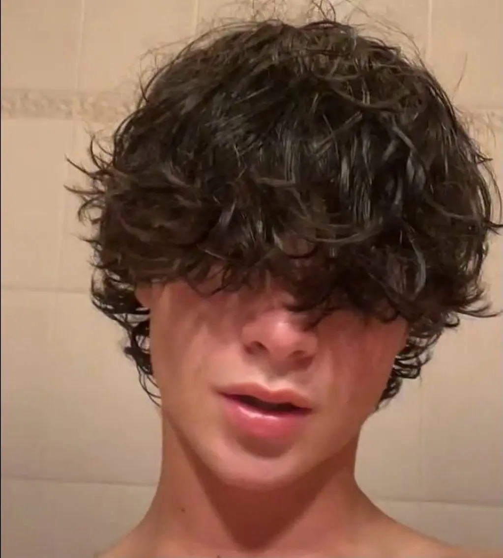 ミディアム パーマ メンズ レタッチ原宿 あいのヘアスタイル