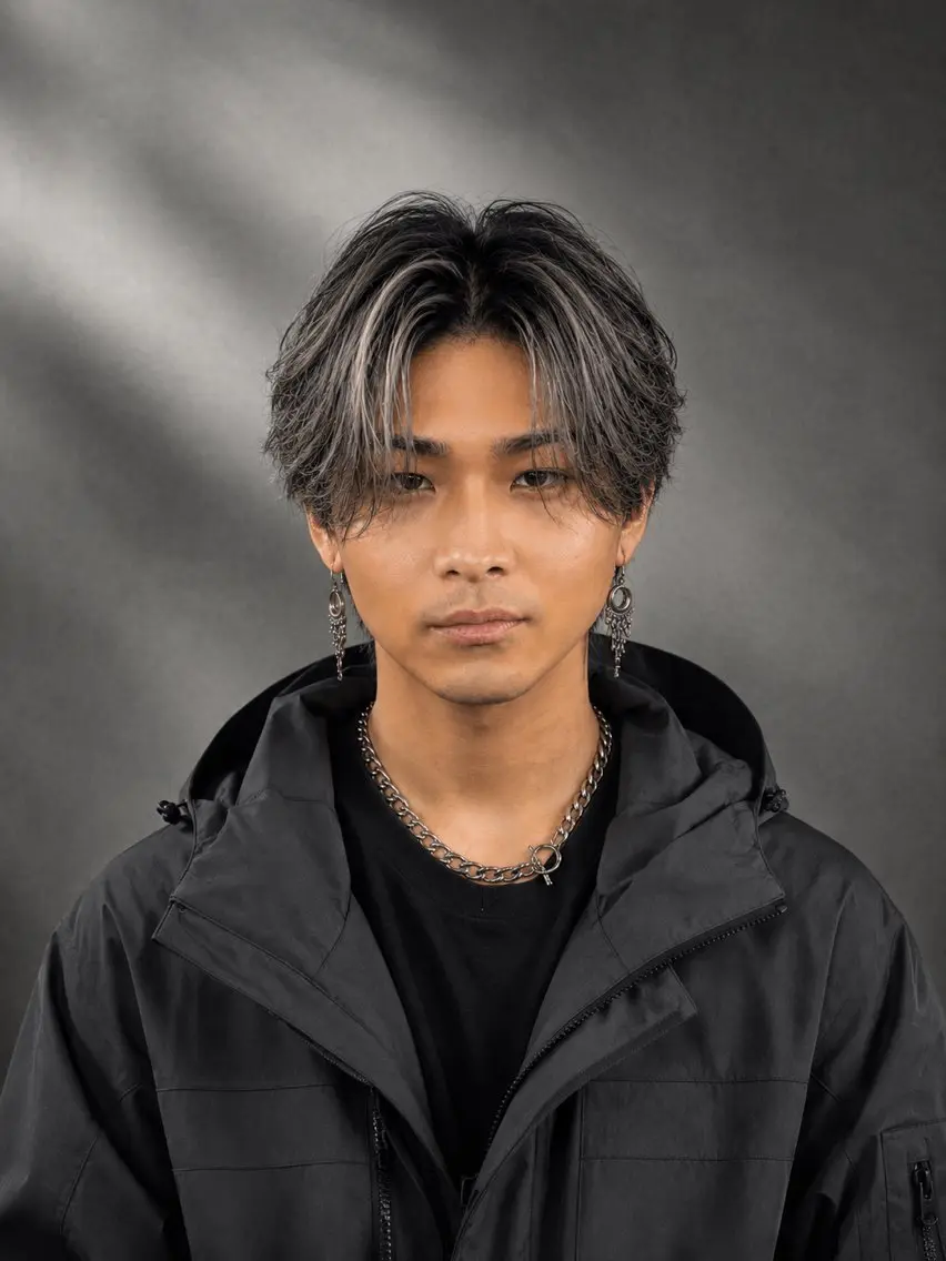 ミディアム カラー メンズ カット ヘアカラー メンズカラー支持率 No.1【心斎橋】のヘアスタイル