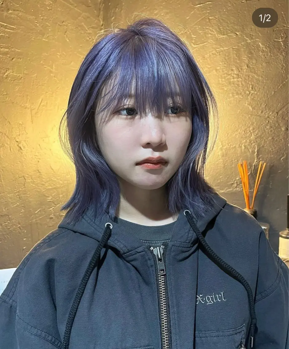 ミディアム カラー ブリーチ ブロンド ラベンダーカラー ヘアカラー ✨透明感 カラー🎀ミカゼのヘアスタイル