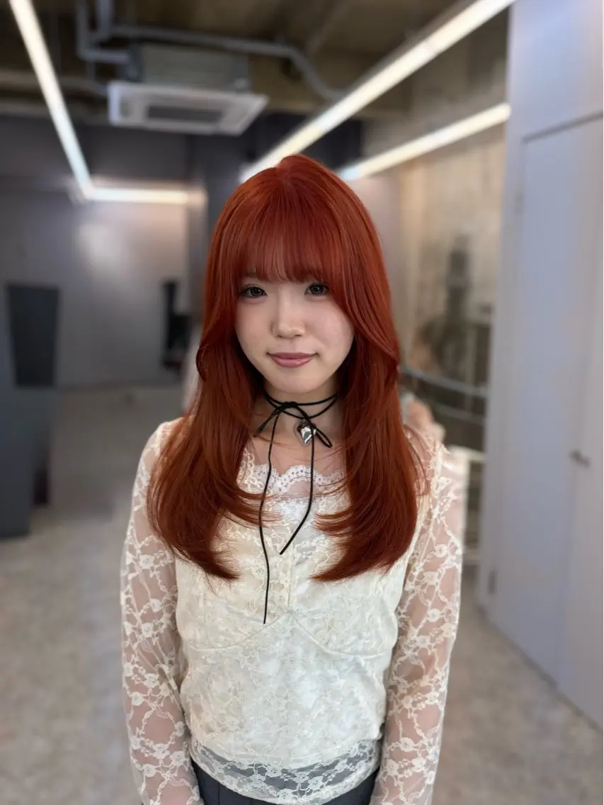 ミディアム カット ヘアカラー anju.カット 透明感カラー/パーマのヘアスタイル