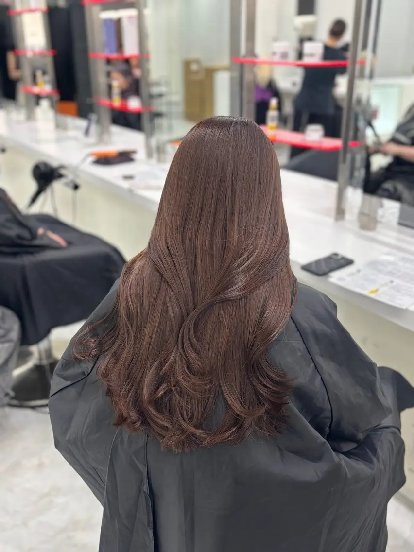 🧚🏻‍♀️赤み消しオリーブ🧚🏻‍♀️ワンカラー➕スタイルチェンジカットの写真