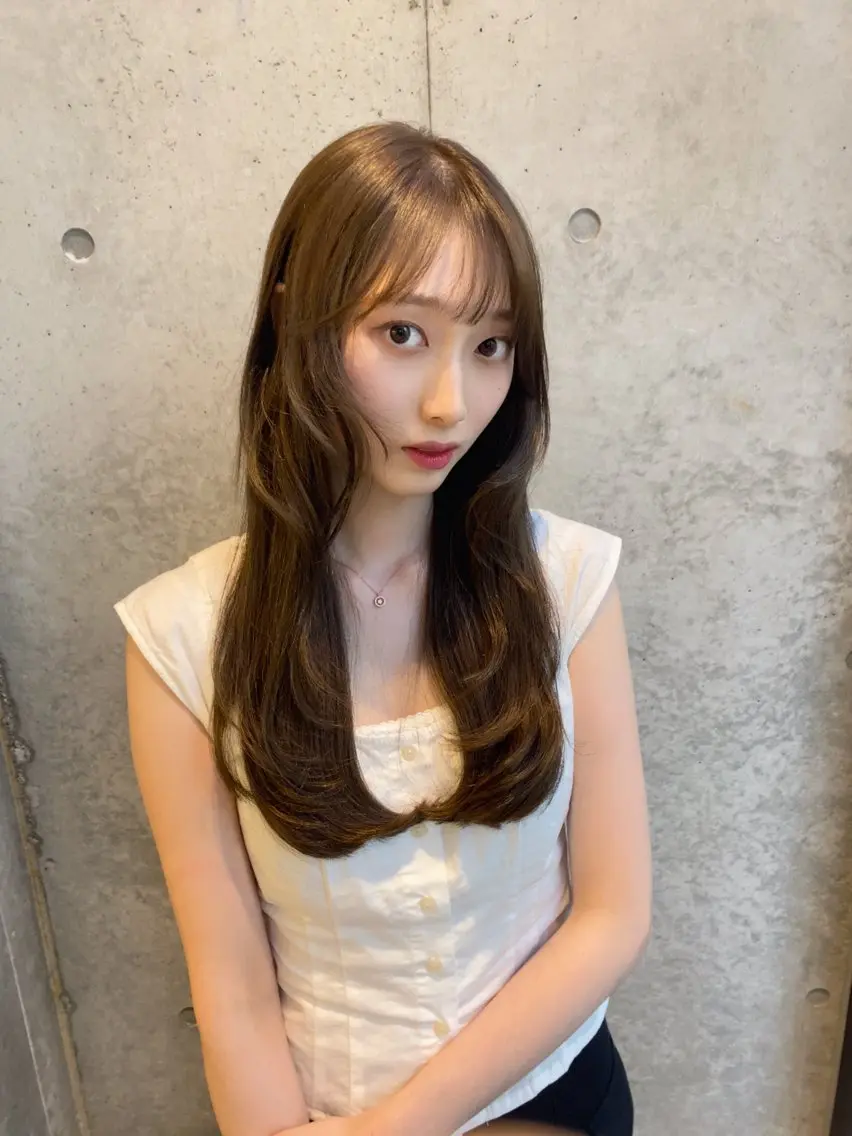 ロング カラー カット ヘアカラー トリートメント レイヤー/柔色 カラー/SAkiのヘアスタイル