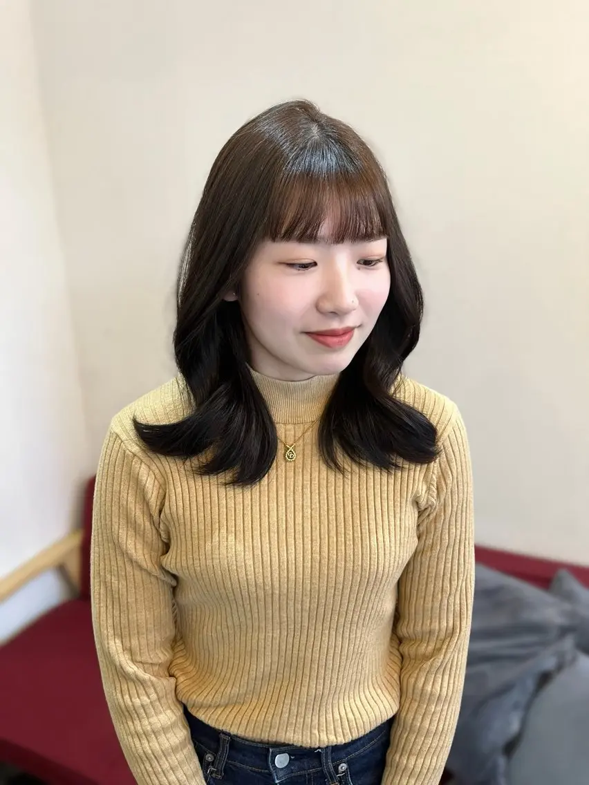 カラー ヘアアレンジ ベージュカラー オリーブベージュ カット ヘアカラー 似合わせ顔まわり カット💛森尾真由美のヘアスタイル