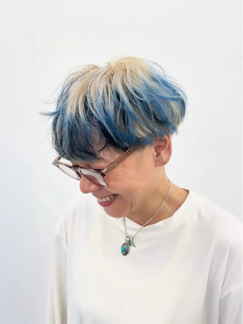 ミディアム ミディアムパーマ ボブ エクステ 外国人風カラー レイヤーカット カット ヘアカラー トリートメント MiRI💜地毛級 エクステ✖似合わせ技のヘアスタイル