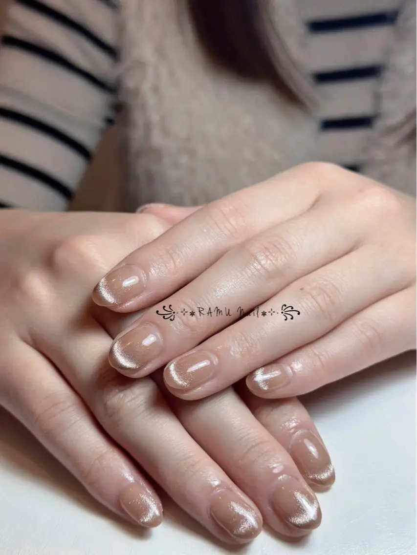 ネイル キラキラネイル 韓国ネイル バレンタイン ワンホンネイル ハンドネイル RAMU Nail 恵比寿店のネイルデザイン
