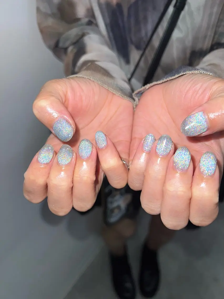 ネイル ジェルネイル キラキラネイル 韓国ネイル ラメ(グリッター) ワンカラーネイル Bana_ Nailのネイルデザイン