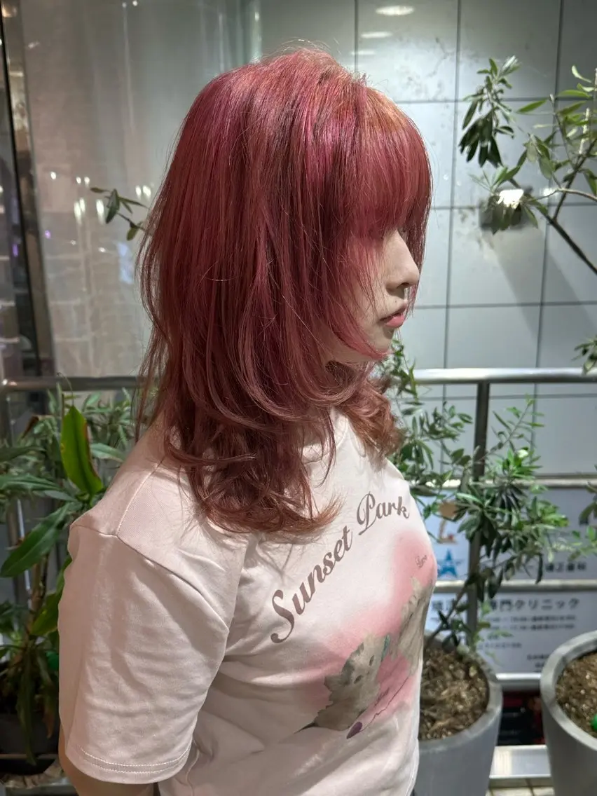 ロング カラー ブリーチ ケアブリーチ デザインカラー ダブルカラー イヤリングカラー ユウ✩.*˚/メンズ 特化/シャドウパーマのヘアスタイル