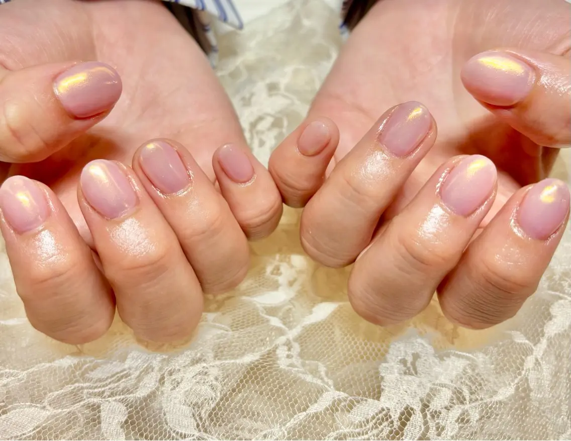 ネイル オーロラネイル ピンク パラスパガーデン ♡齊藤歩のネイルデザイン
