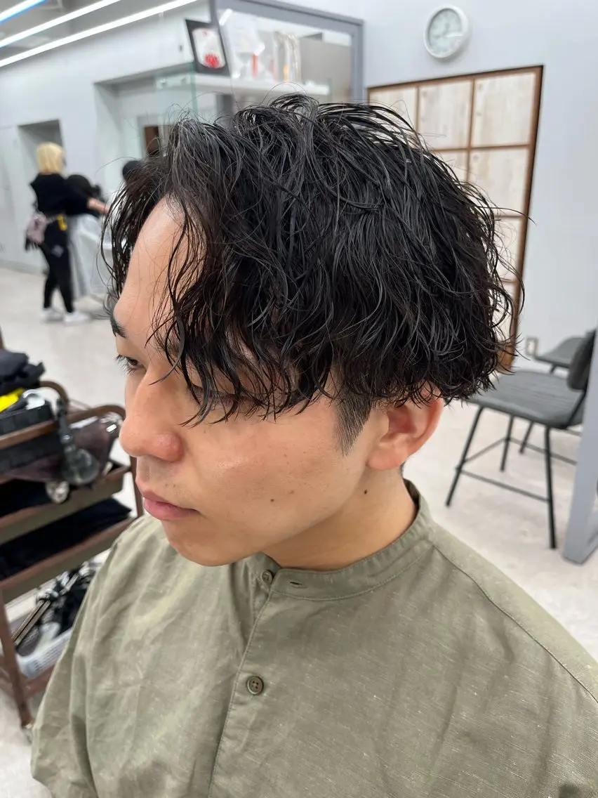 パーマ メンズ メンズパーマ 波巻きパーマ カット パーマ 🍐シャドウパーマ メンズ特化/守岡🍐のヘアスタイル