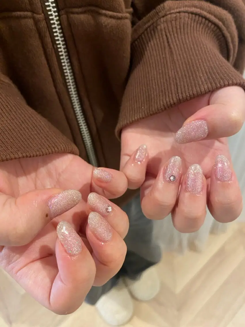 ネイル フラッシュネイル キラキラネイル nalunail harukaのネイルデザイン