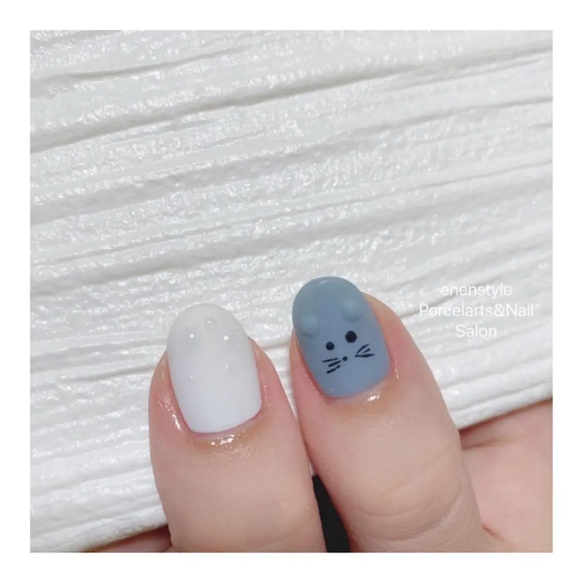 ミディアム ネイル ハンドネイル 🐾enen style 🐾のネイルデザイン