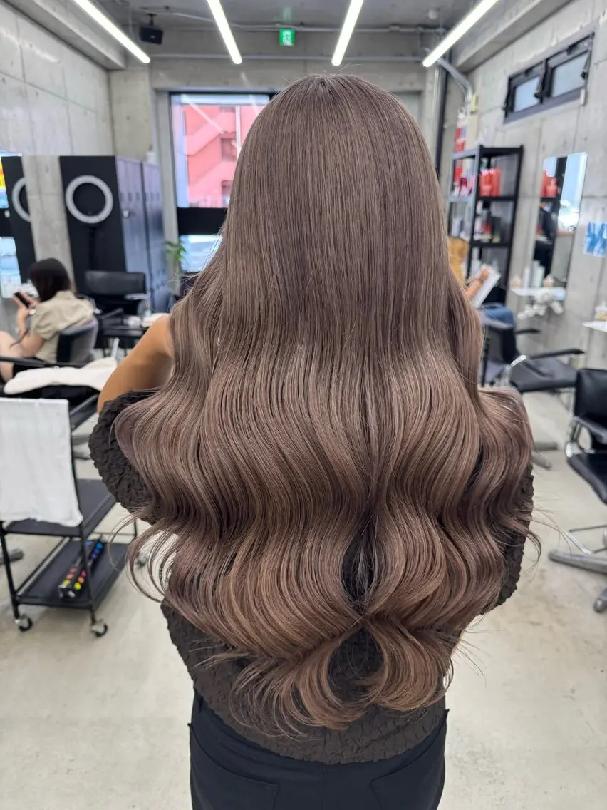 カラー ヘアカラー トリートメント Asami／名古屋／ ハイトーン／デザインのヘアスタイル