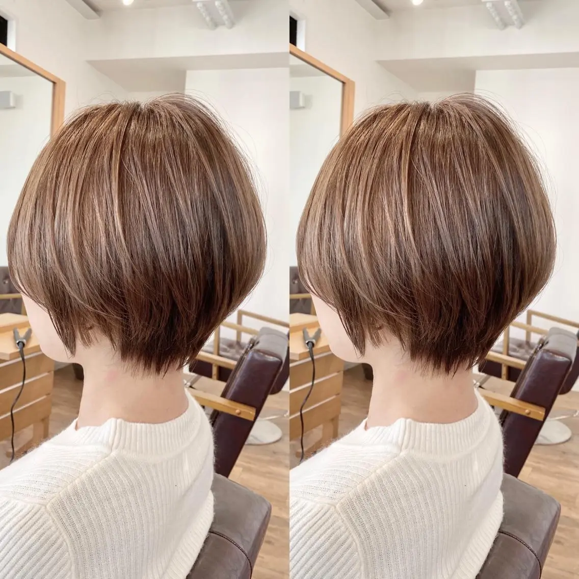 ショート カラー ベージュカラー 透明感カラー くせ毛 似合わせカット ショートヘア 髪質改善特化KIZU /艶髪研究（京都）のヘアスタイル