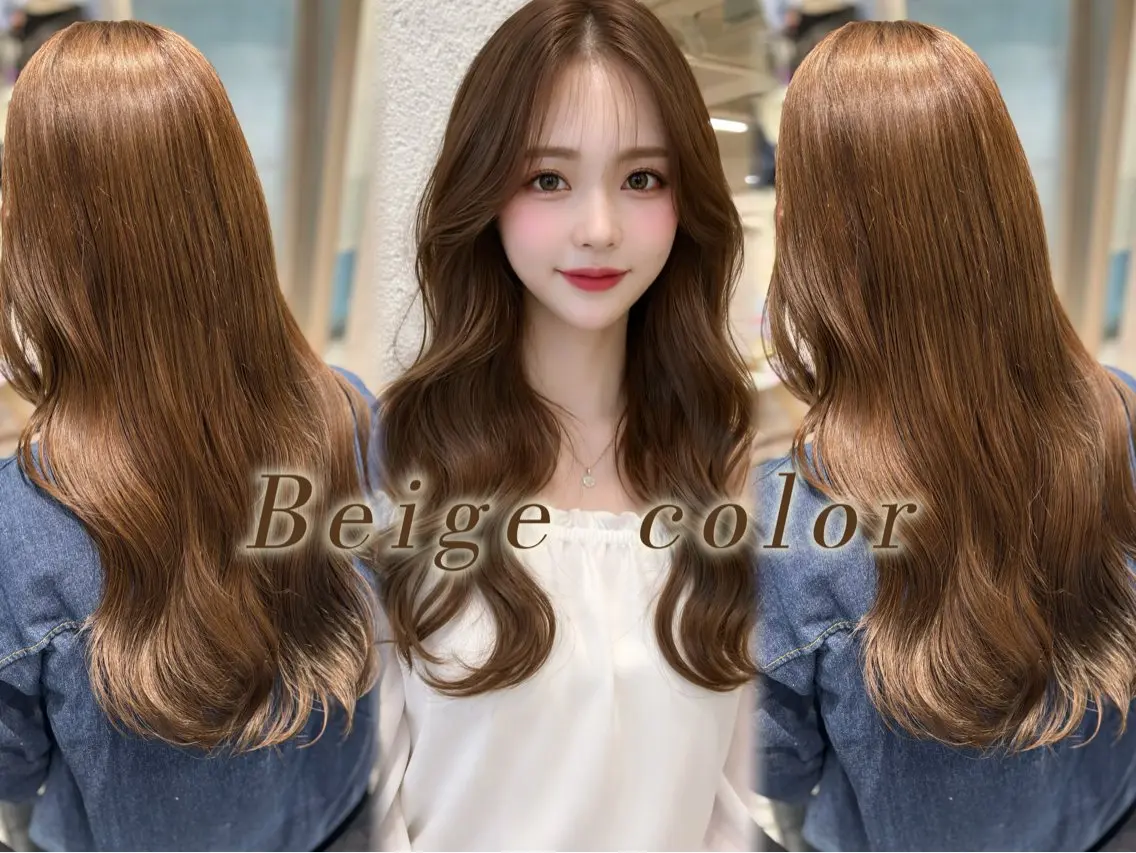 ロング カラー カット ヘアカラー トリートメント Sakuraෆ˚* 透け感ベージュ🥨のマツエク・マツパデザイン
