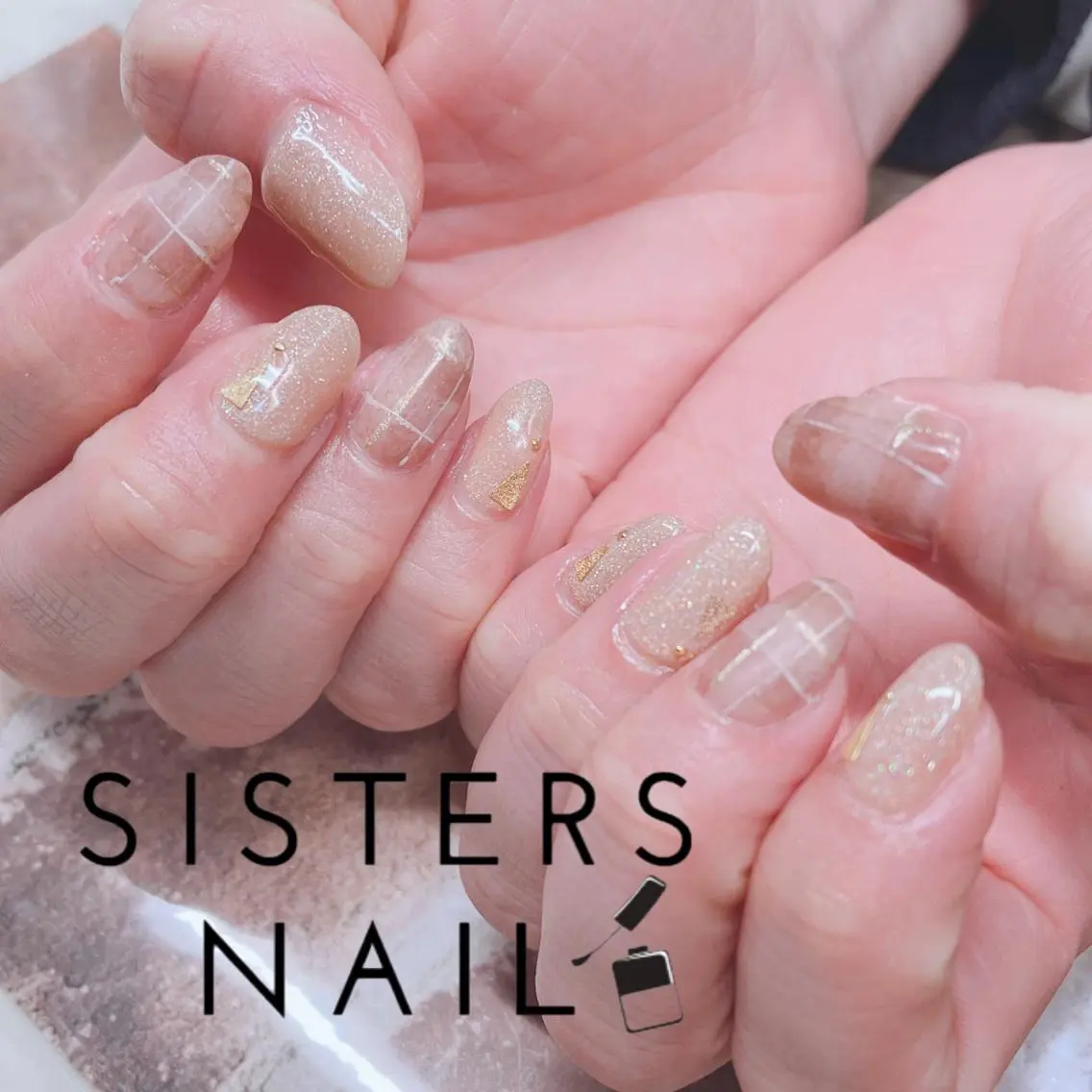 ネイル アートネイル ブラウン 冬ネイル sisters nail.fのネイルデザイン
