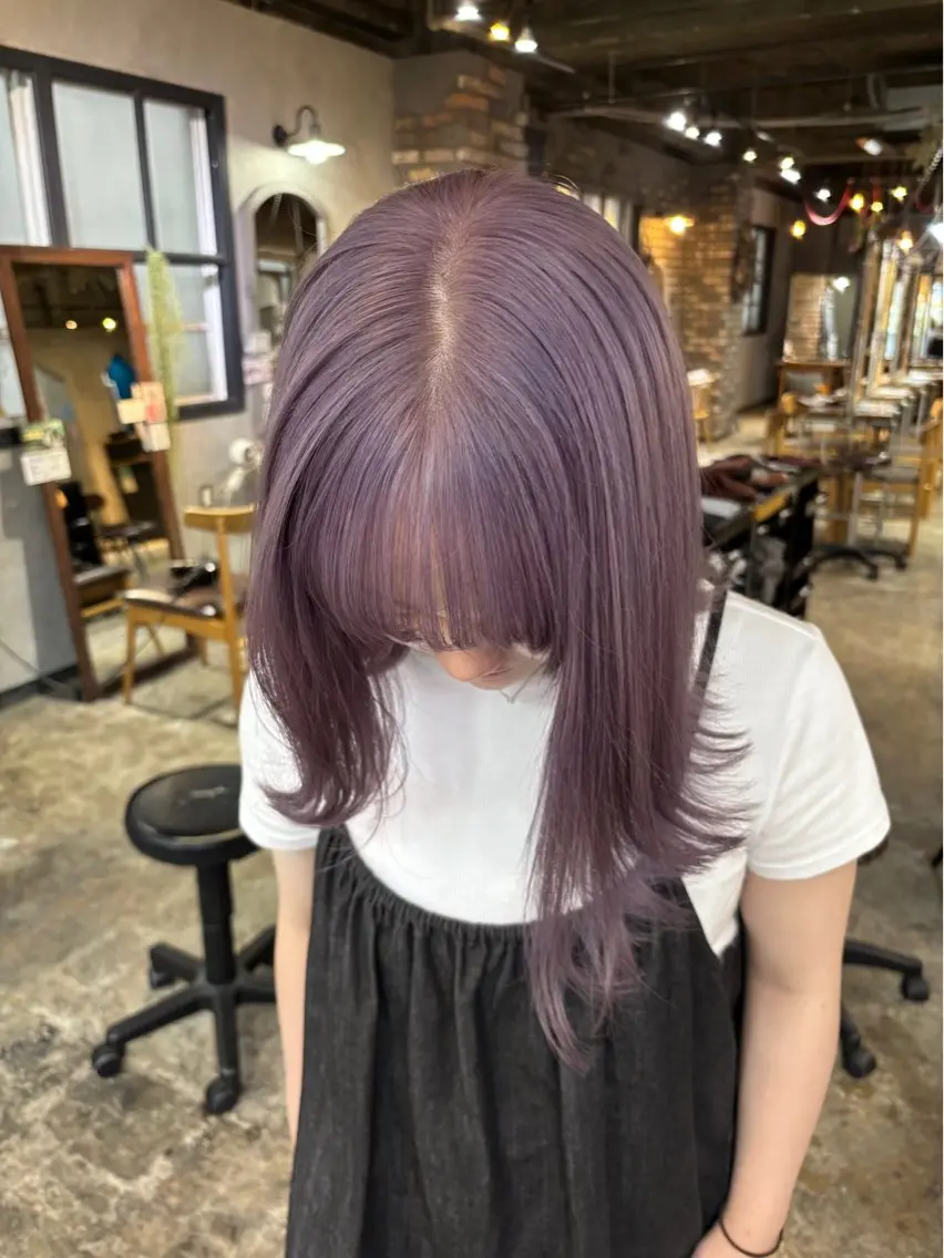 ミディアム カラー カット ヘアカラー トリートメント moe🎀 透明感♡似合わせのヘアスタイル