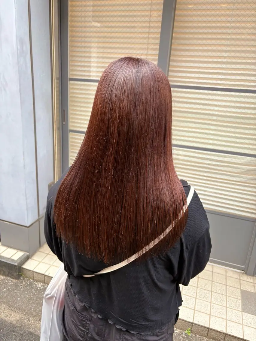 ロング オレンジブラウン トリートメント 🌷【暖色艶カラー】 shiori🌷のヘアスタイル