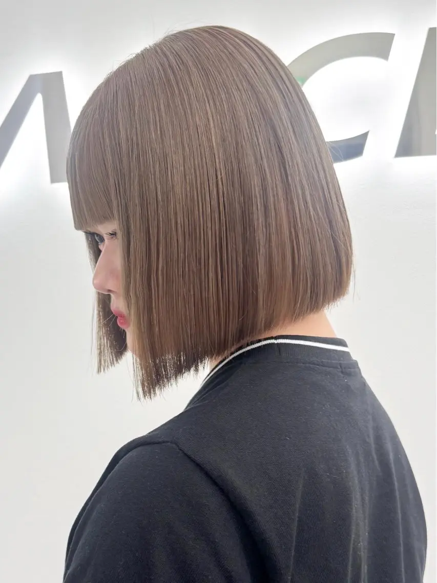 ショート カラー ヘアアレンジ 縮毛矯正🤍 盛れるボブ/ひかりのヘアスタイル