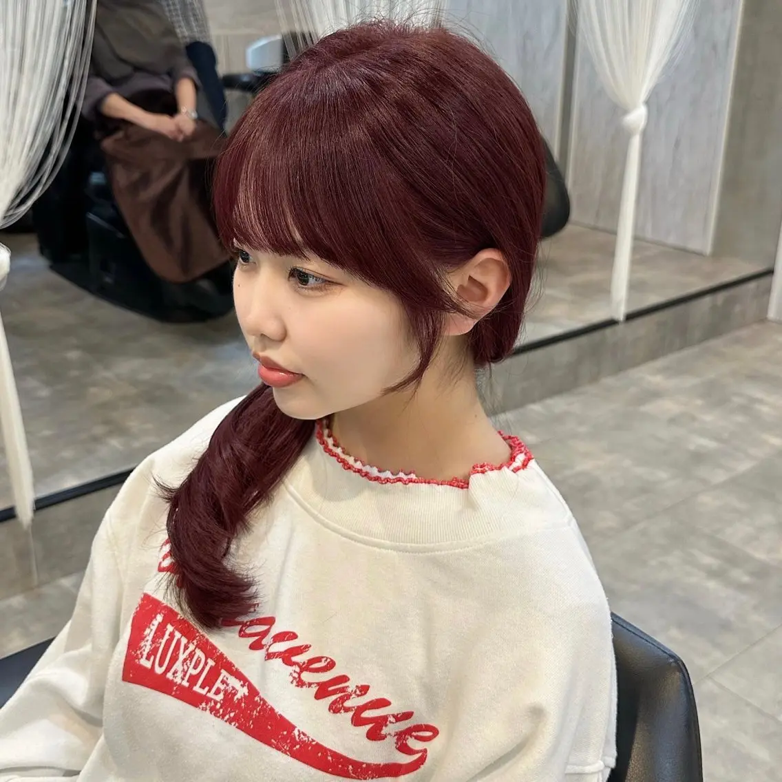セミロング カット ヘアカラー トリートメント 🌹ハッシュカット、 レイヤー韓国ヘア🌹のヘアスタイル