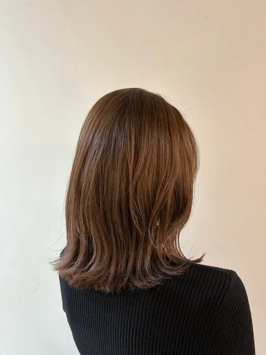 ミディアム カット ヘアカラー トリートメント ORe'S HAIR BE GLaDユウナのヘアスタイル