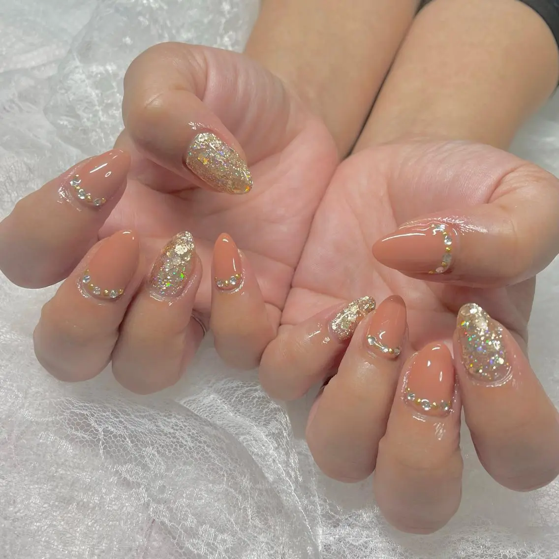 ネイル ジェルネイル キラキラネイル パラジェル J terrace Nailのネイルデザイン
