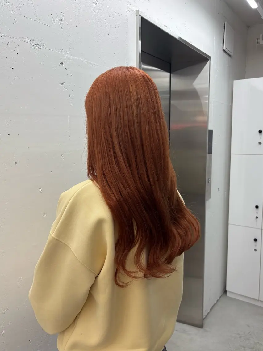 ロング カラー ブラウンカラー オレンジ オレンジブラウン 🌼あいり🌼 JILLSTUDIOのヘアスタイル