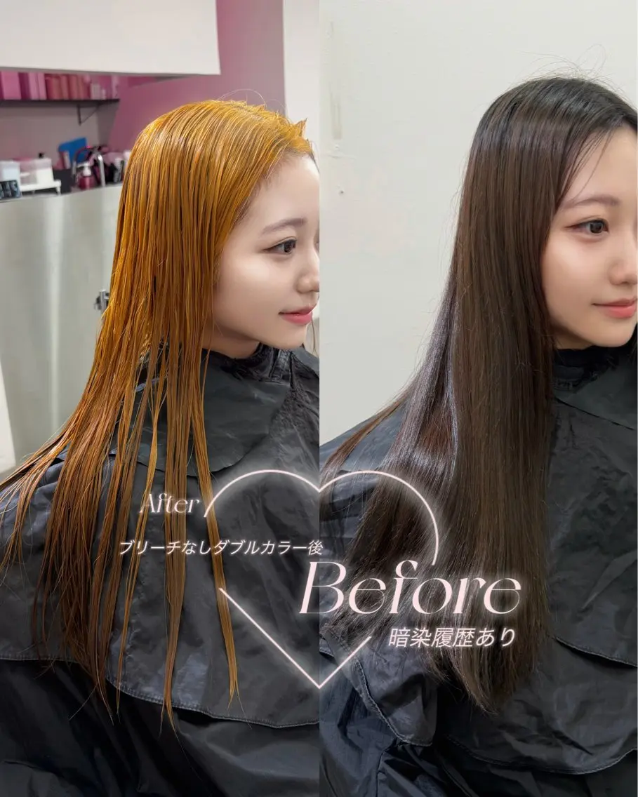ロング カラー ブリーチ 透明感カラー ダブルカラー ブリーチなしカラー ヘアカラー トリートメント レイヤー/エクステ/ カラー/MAHIROのヘアスタイル