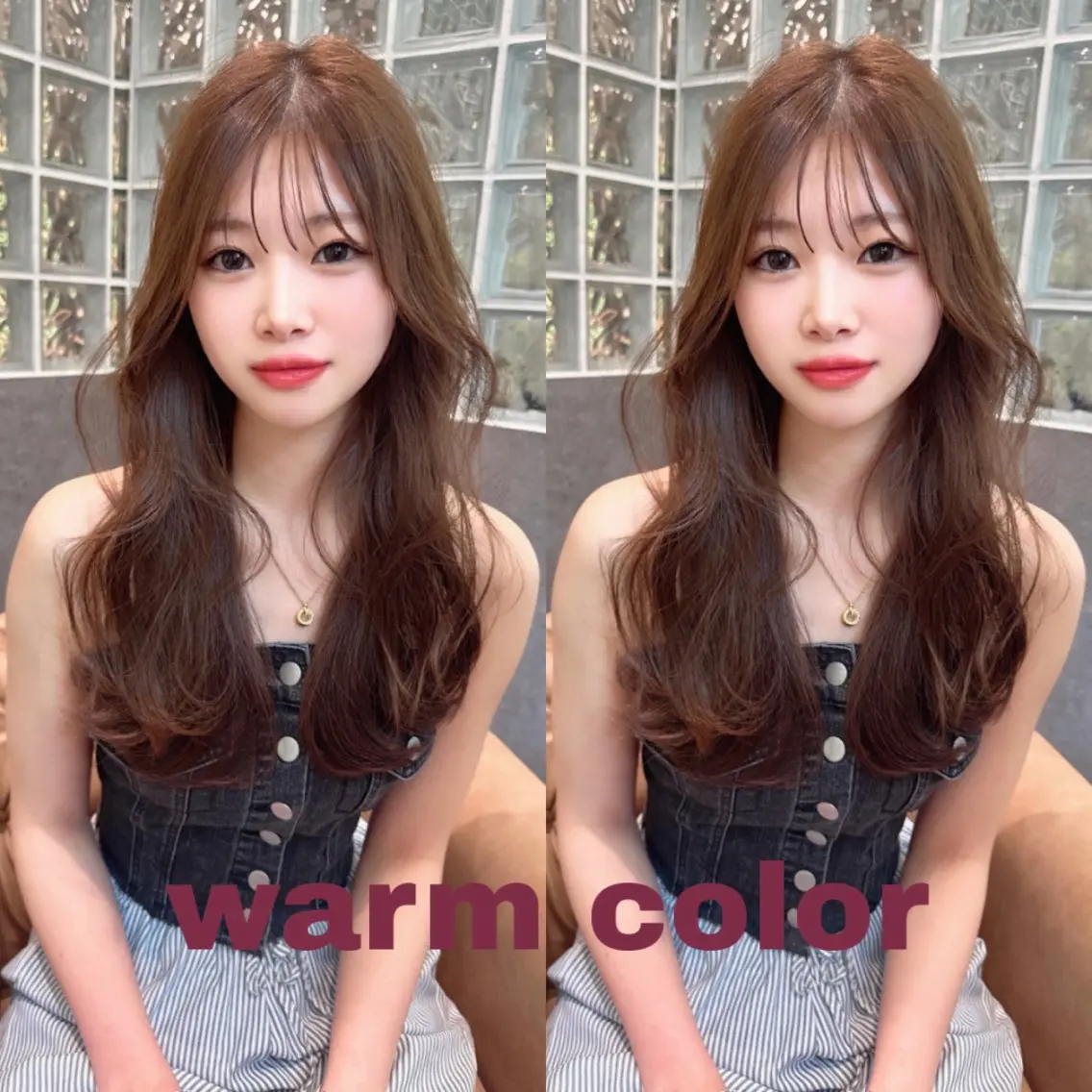 セミロング カラー カット ヘアカラー トリートメント ブリーチなしWカラー Honokaのヘアスタイル