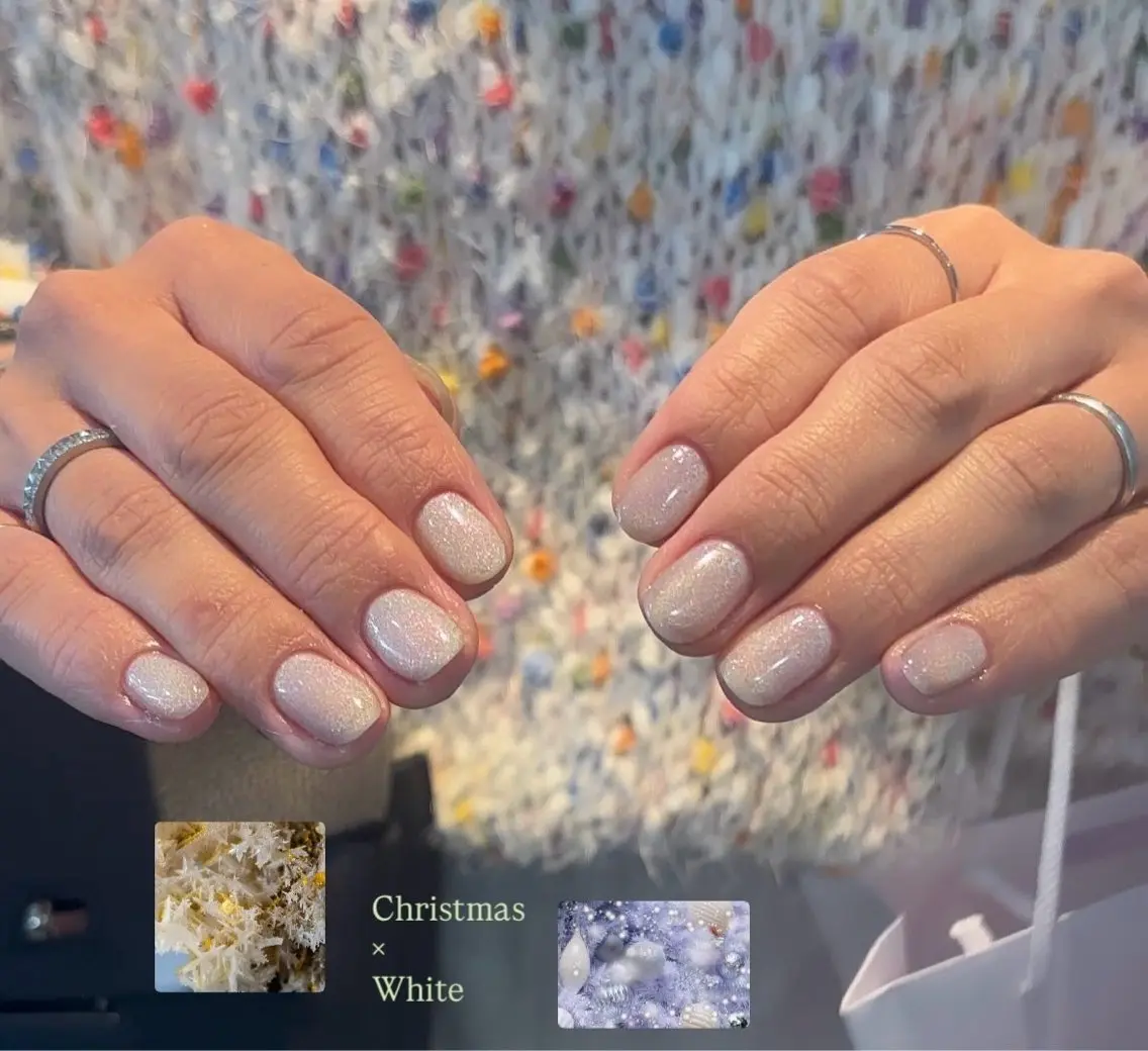 ネイル ホワイト 冬ネイル クリスマス free'snail N A Oのネイルデザイン