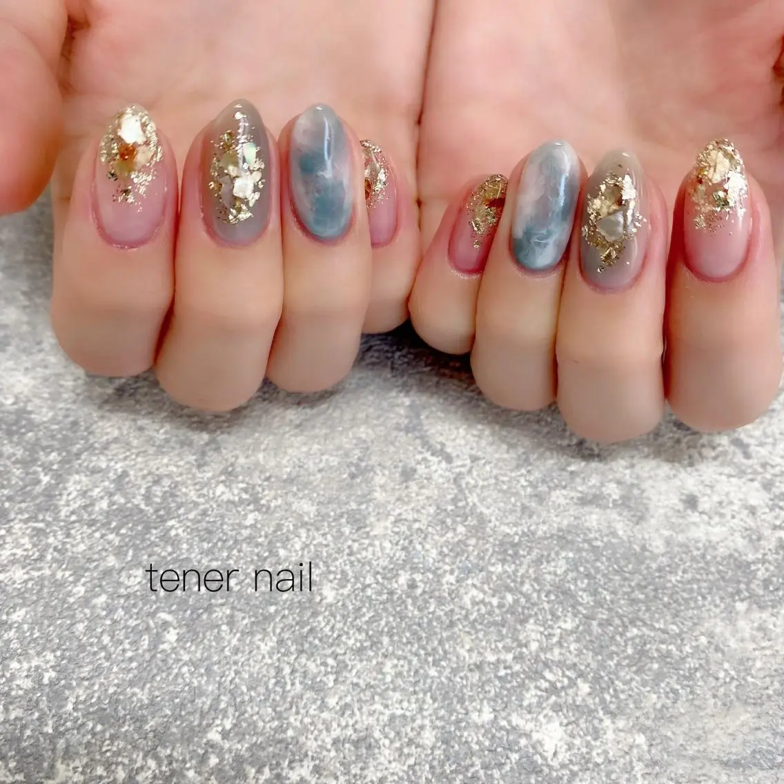 ネイル 大理石ネイル(マーブル) ニュアンスネイル テネルネイル tener nailのネイルデザイン