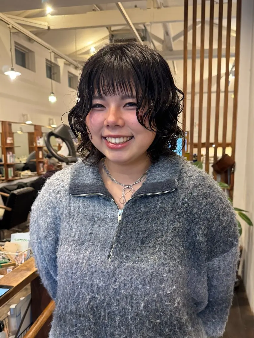 ミディアム パーマ ミディアムパーマ カット パーマ MOK大阪梅田店 Asahiのヘアスタイル