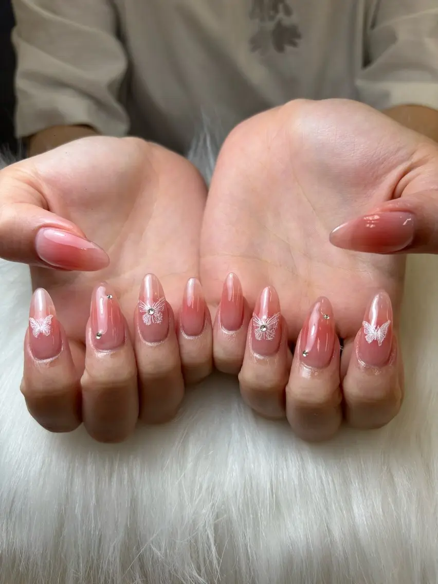 ネイル アートネイル フラワーネイル ジェルネイル グラデーション シンプルネイル Jenn Nail Salonのネイルデザイン