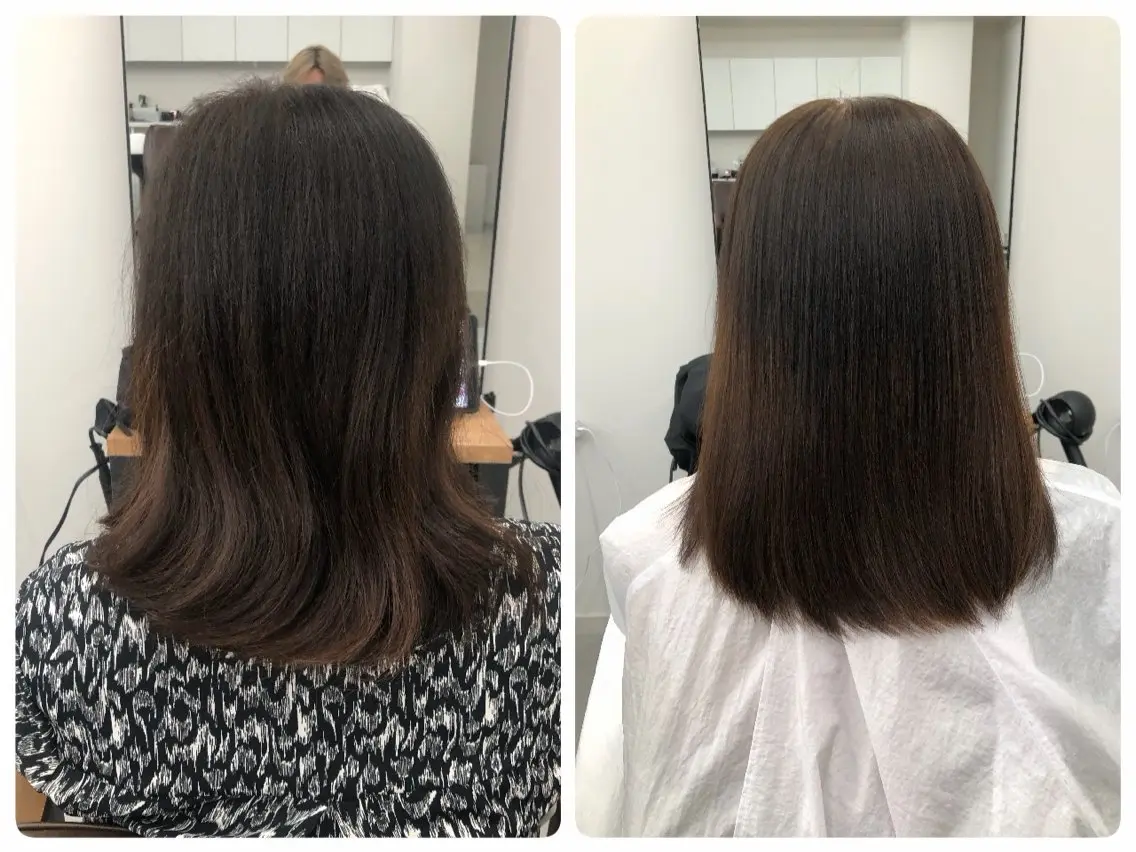 ミディアム 縮毛矯正 白鳥 リキのヘアスタイル