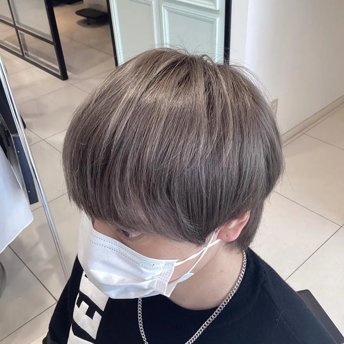 カラー メンズ グレージュ ミルクティーグレージュ メンズ縮毛矯正 ♠️店長下平隼人のヘアスタイル