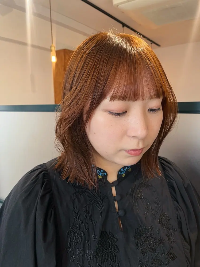 ミディアム カラー カット ヘアカラー 暖色/パーマ 🌼クニトウメイのヘアスタイル