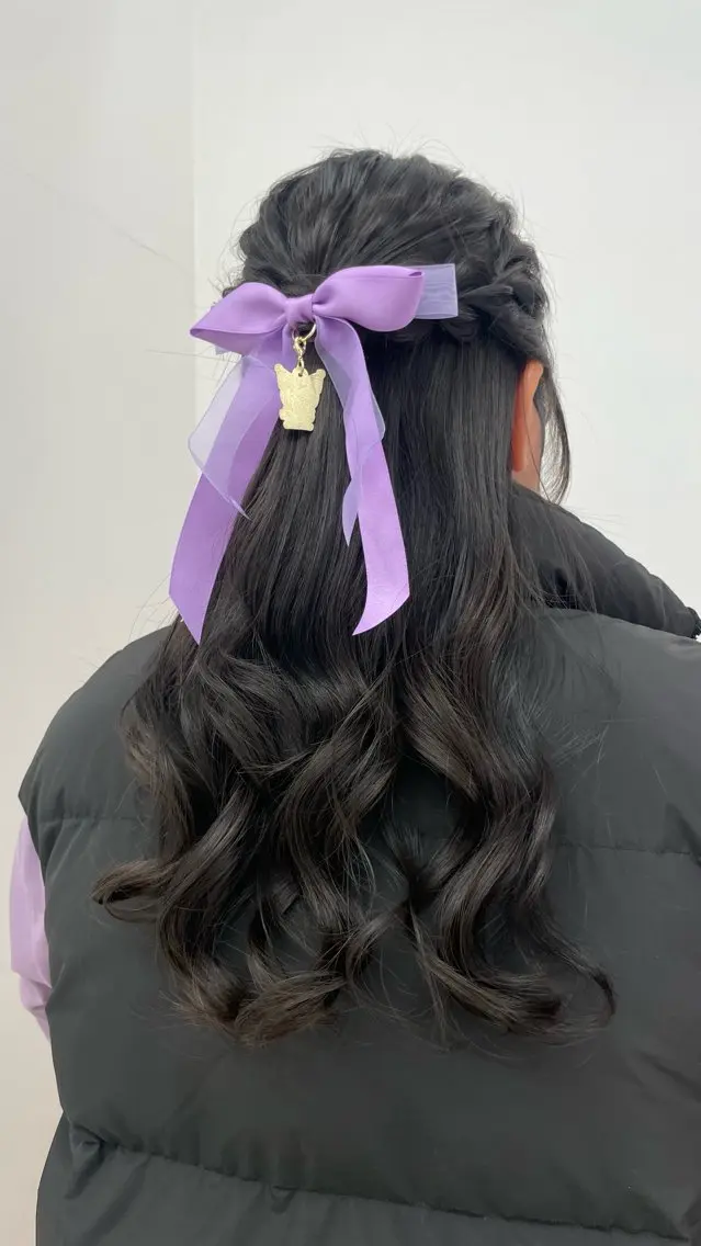 ロング ヘアアレンジ ハーフアップ CARELLY Rukaのマツエク・マツパデザイン
