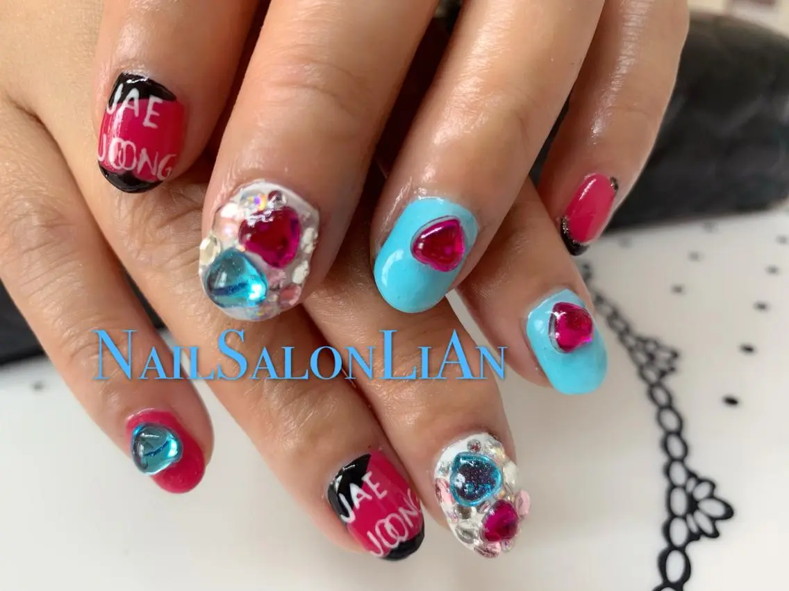 ネイル アートネイル 持ち込み シンプルネイル ストーンネイル NailSalon LiAnのネイルデザイン