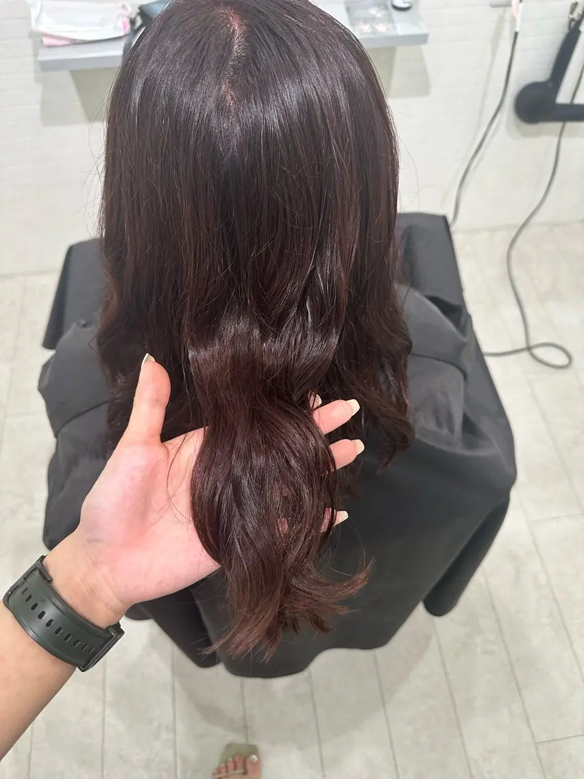 ミディアム ミディアムパーマ カット ヘアカラー トリートメント Number.タナカ 間々田髪質改善のヘアスタイル