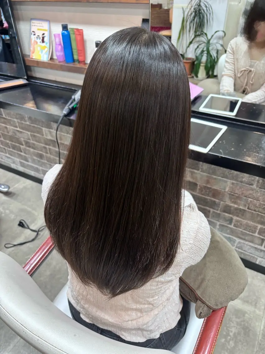 ロング 縮毛矯正 メンズカットモデル 募集🫧Hina🫧のヘアスタイル