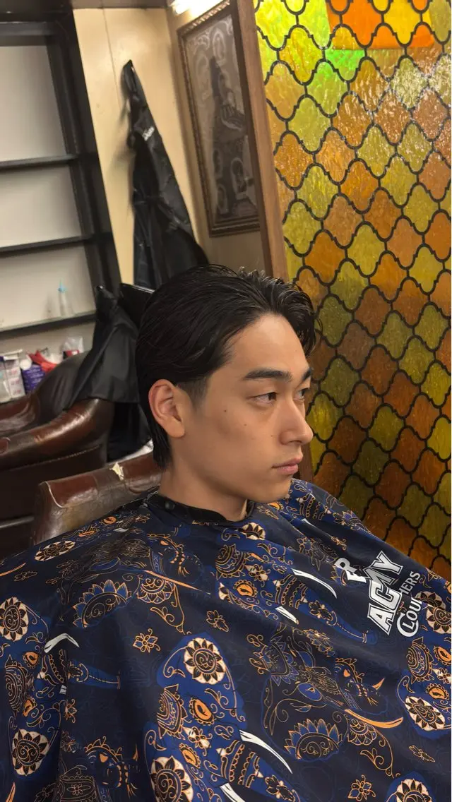 ミディアム カット 田中 稜真のヘアスタイル
