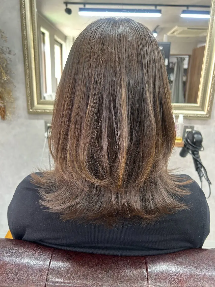 ミディアム カラー カット ヘアカラー Lien 深井店のヘアスタイル