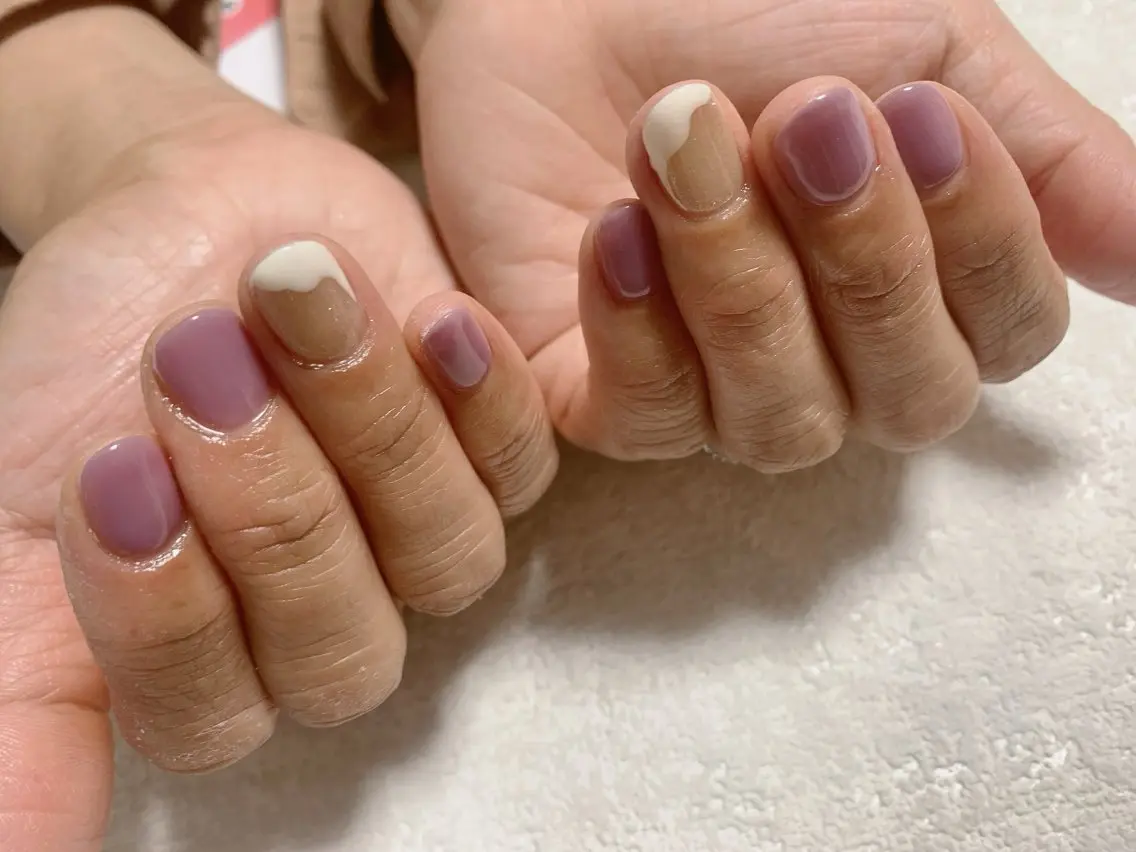 ネイル ジェルネイル マグネットネイル メンズネイル パラジェル パープル kiki nail たまプラーザのネイルデザイン