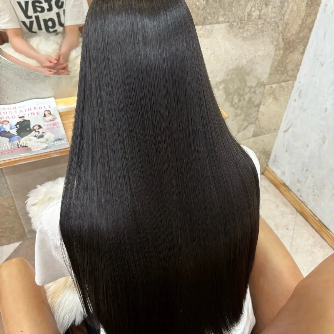 ロング カラー トリートメント 棚瀬寧麻/ 縮毛/似合わせcutのヘアスタイル