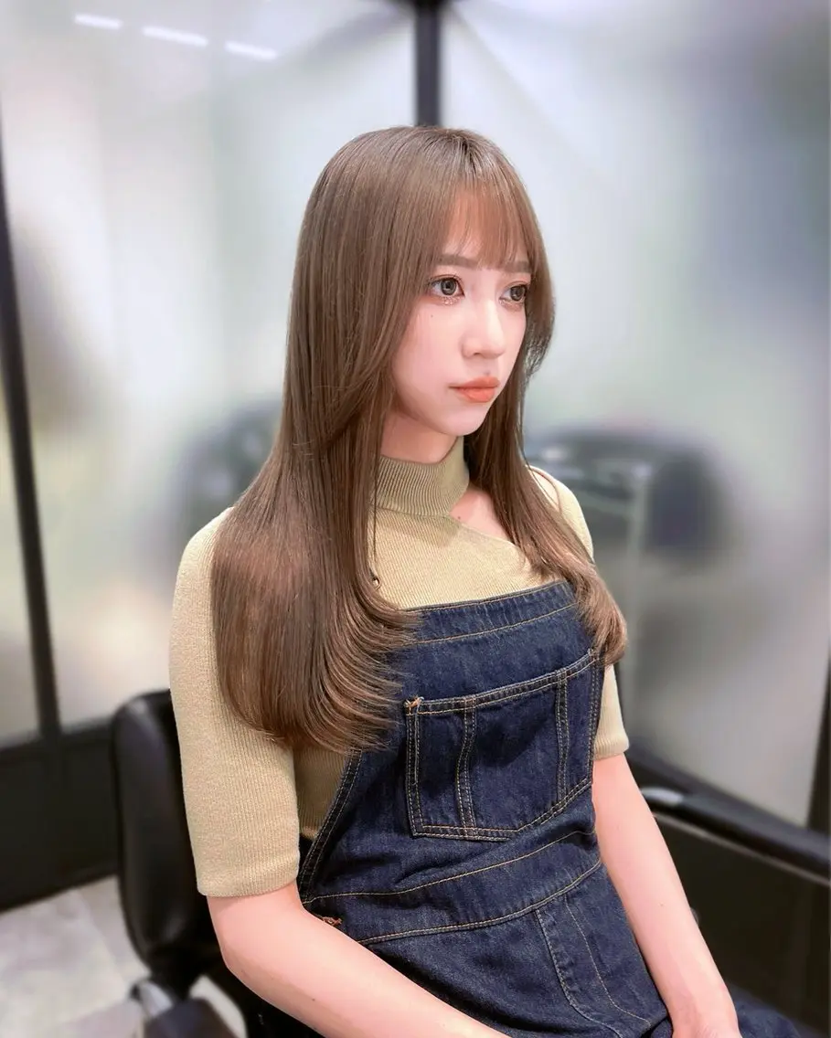 セミロング 韓国風ヘア レイヤーカット カット トリートメント 韓国レイヤーカット 髪質改善▫️水野有真のヘアスタイル
