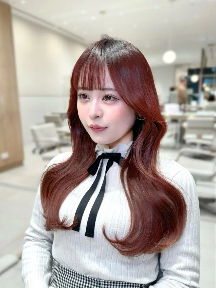 セミロング カラー カット ヘアカラー トリートメント ヘッドスパ ヘアセット 韓国ヘア/レイヤー/ 顔まわり/りょーとのヘアスタイル