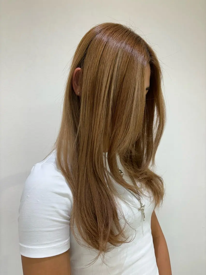 ロング 外国人風カラー ハイライト 髪質改善 レイヤーカット トリートメント カット ヘアカラー トリートメント ニュアンスパーマ/ フェザー/マッシュのヘアスタイル