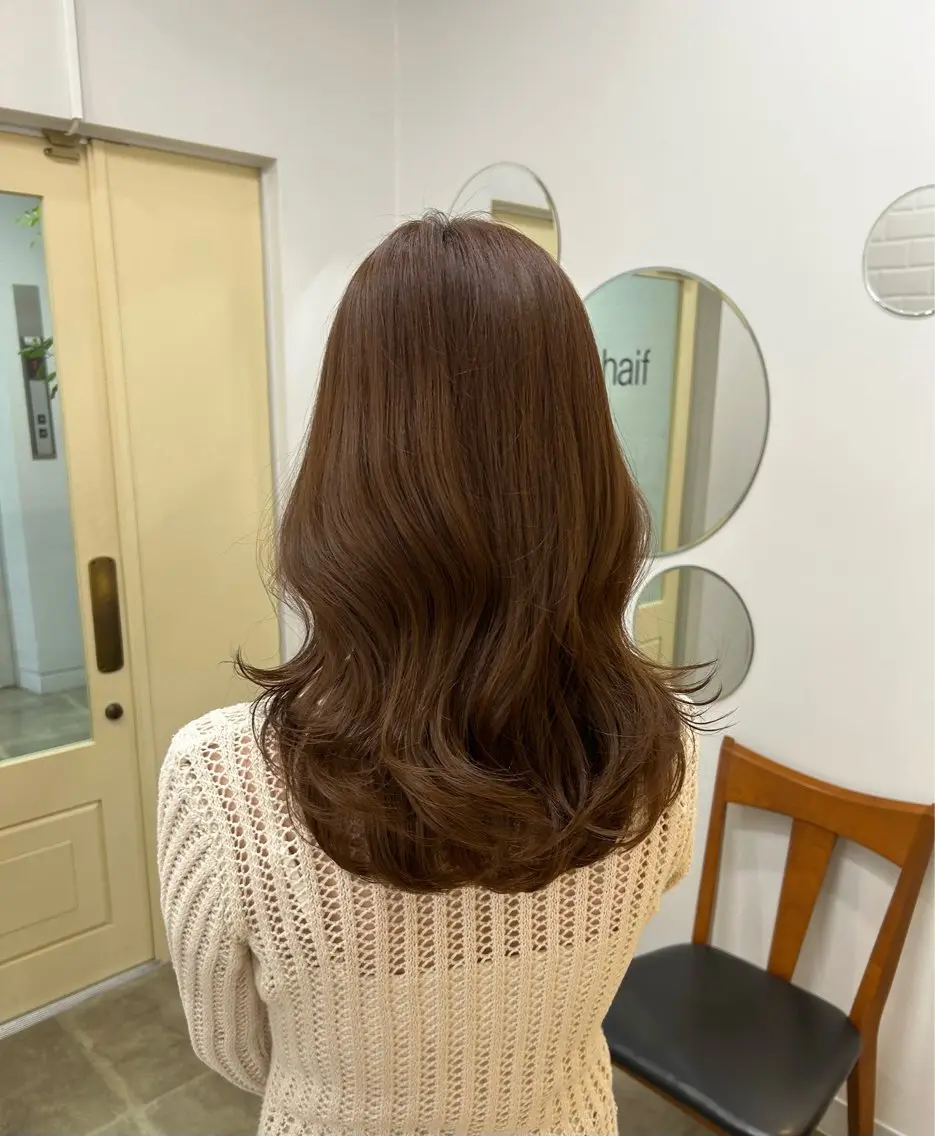 ロング カラー ベージュカラー くびれヘア 韓国風ヘア レイヤーカット 村上 涼音のヘアスタイル