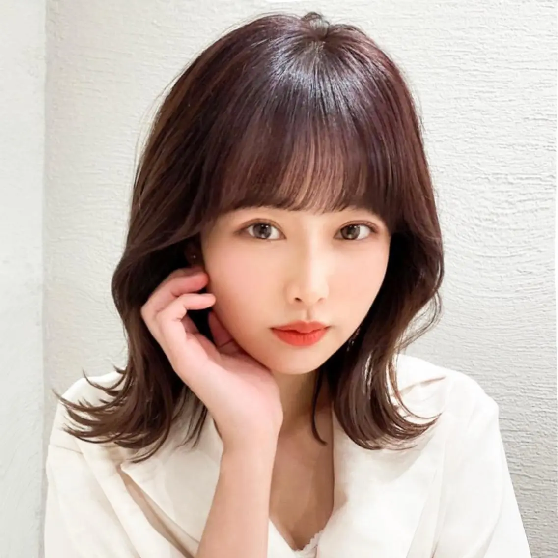 セミロング カラー パーマ ヘアカラー トリートメント モテ髪×トレンド💕 小顔レイヤー 金井のヘアスタイル