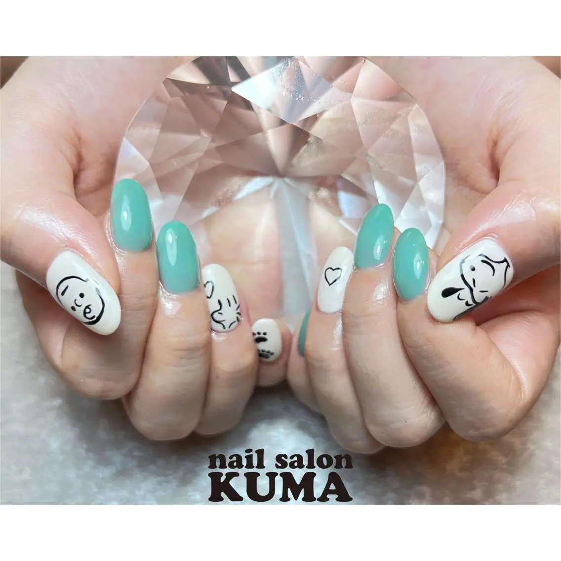 ネイル 長さ出し フレンチネイル ジェルネイル ガラスフレンチ 韓国ネイル ハンドネイル nailsalon KUMAのネイルデザイン